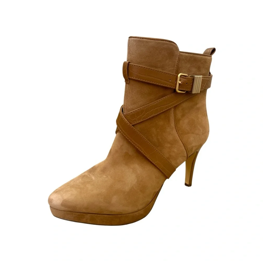 White House Black Market  Suede Ankle Boots Toasted Coconut Size 9 NWT - Picture 4 of 13